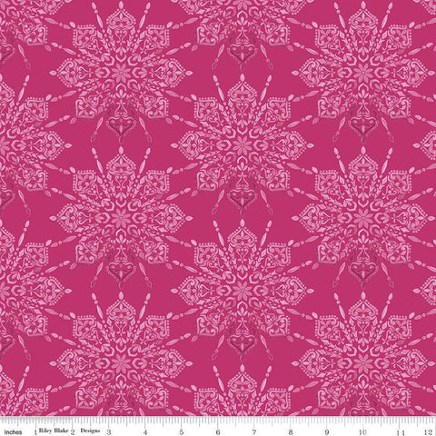 Floralicious Medallion C13481 Hot Pink by Riley Blake Designs - Tone-on-Tone Medallions - Quilting Cotton Fabric