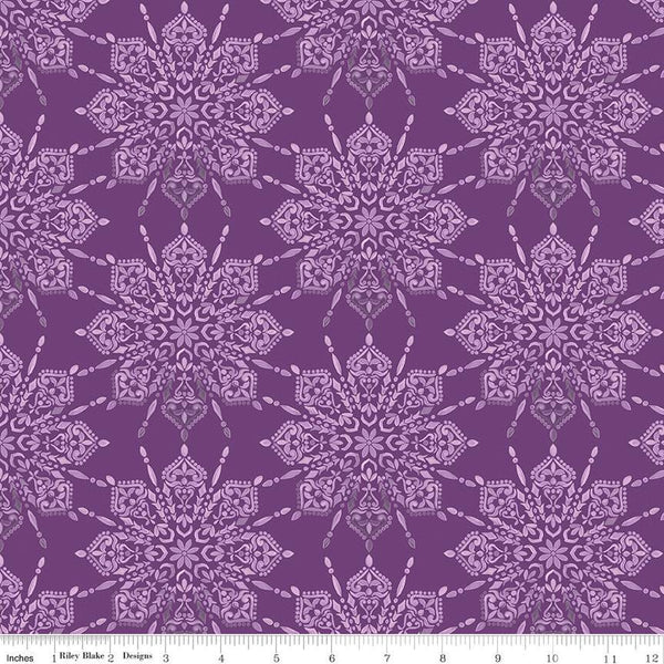 Floralicious Medallion C13481 Purple - Riley Blake Designs - Tone-on-Tone Medallions - Quilting Cotton Fabric