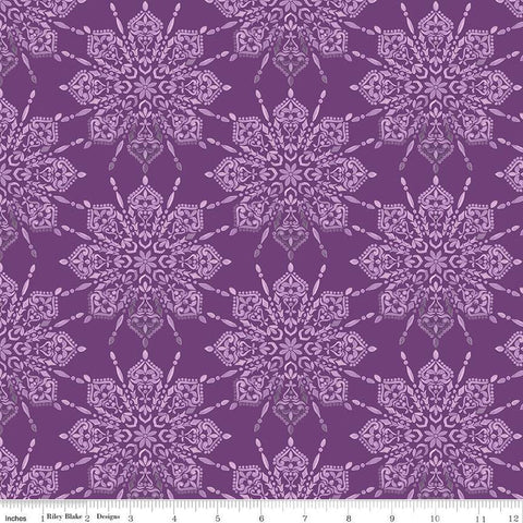 Floralicious Medallion C13481 Purple - Riley Blake Designs - Tone-on-Tone Medallions - Quilting Cotton Fabric
