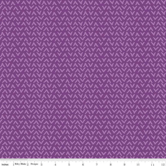 SALE Floralicious Tonal C13485 Purple - Riley Blake Designs - Tone-on-Tone Chevrons - Quilting Cotton Fabric