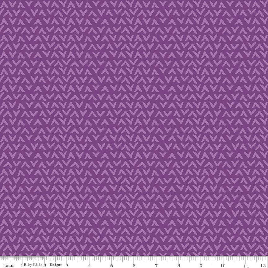 Floralicious Tonal C13485 Purple - Riley Blake Designs - Tone-on-Tone Chevrons - Quilting Cotton Fabric