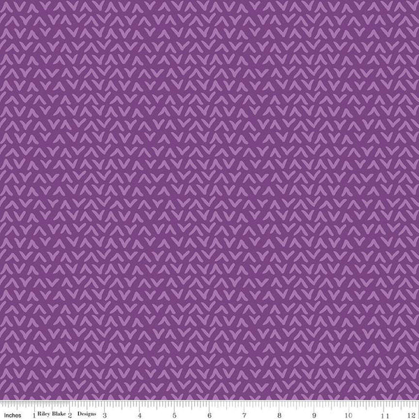 Floralicious Tonal C13485 Purple - Riley Blake Designs - Tone-on-Tone Chevrons - Quilting Cotton Fabric