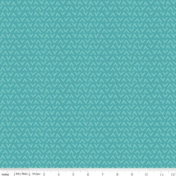 Fat Quarter End of Bolt - SALE Floralicious Tonal C13485 Turquoise - Riley Blake Designs - Tone-on-Tone Chevrons - Quilting Cotton Fabric