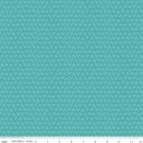 Floralicious Tonal C13485 Turquoise - Riley Blake Designs - Tone-on-Tone Chevrons - Quilting Cotton Fabric
