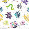 16" End of Bolt - CLEARANCE Colors of Kindness Main C13680 White by Riley Blake- Crayola Text Dots Dashes- Quilting Cotton- Licensed Product