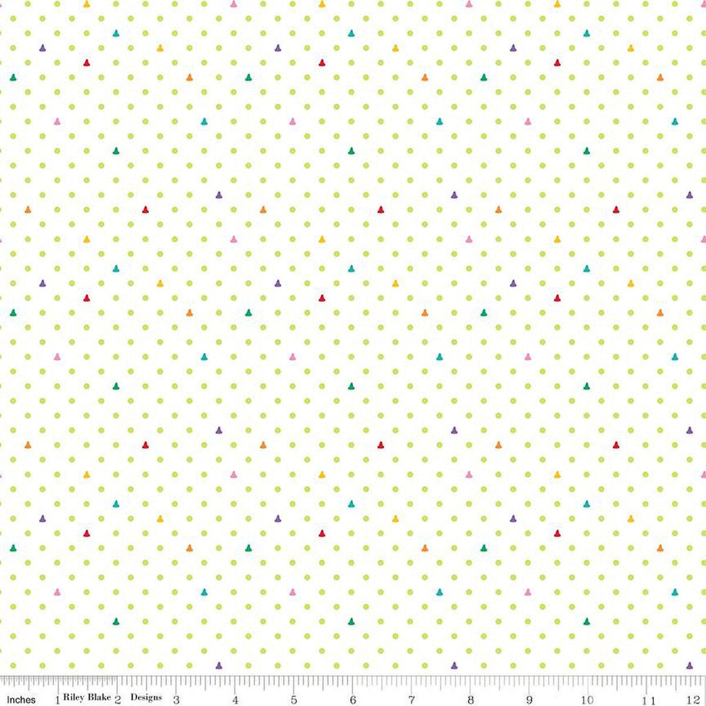 Colors of Kindness Dots C13682 White by Riley Blake Designs - Crayola Crayons Polka Dot Dotted - Quilting Cotton Fabric