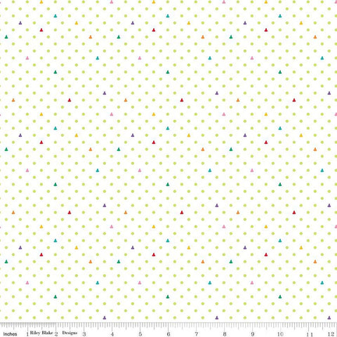 SALE Colors of Kindness Dots C13682 White by Riley Blake Designs - Crayola Crayons Polka Dot Dotted - Quilting Cotton Fabric