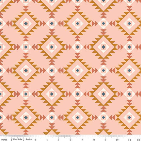 SALE Santa Fe Triangles C13381 Blush - Riley Blake Designs - Geometric Southwest Southwestern - Quilting Cotton Fabric