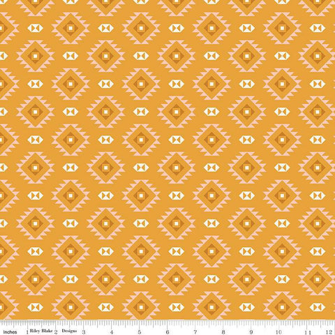 Santa Fe Motifs C13383 Mustard - Riley Blake Designs - Geometric Southwest Southwestern - Quilting Cotton Fabric
