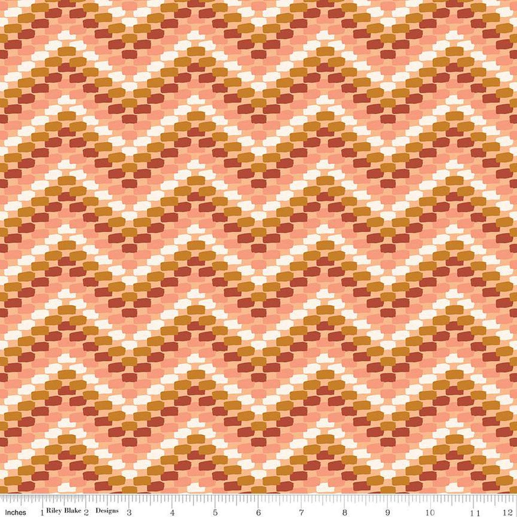 Fat Quarter End of Bolt - CLEARANCE Santa Fe Chevron C13384 Sunset by Riley Blake  - Brush Strokes Southwest Southwestern - Quilting Cotton
