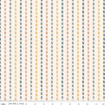 SALE Santa Fe Stripes C13385 Cream - Riley Blake Designs - Stitched-Line Stripe Striped Southwest Southwestern - Quilting Cotton Fabric