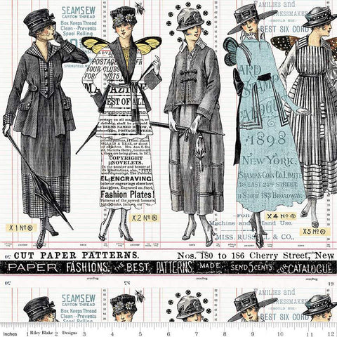 Sew Journal Paper Pattern Fashion Border Stripe CD13884 - Riley Blake Designs - DIGITALLY PRINTED - J. Wecker Frisch - Quilting Cotton
