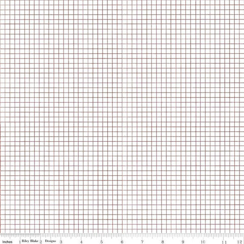 CLEARANCE Sew Journal Graph Paper C13886 White by Riley Blake - Geometric Grid - J. Wecker Frisch - Quilting Cotton
