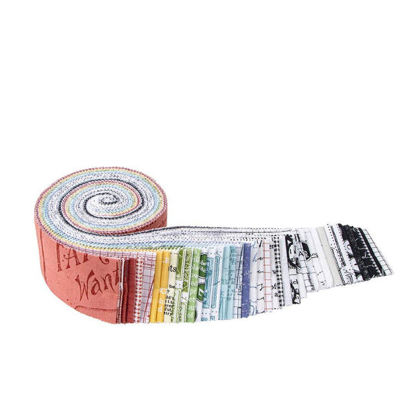 SALE Sew Journal 2.5 Inch Rolie Polie Jelly Roll 40 pieces - Riley Blake Designs - J. Wecker Frisch - Precut Pre cut Bundle - Cotton Fabric