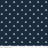 SALE Bellissimo Gardens Ditsy Floral C13833 Midnight - Riley Blake Designs - Flowers White Blossoms - Quilting Cotton Fabric