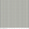 Bellissimo Gardens Stripe C13834 Cream - Riley Blake Designs - Ticking Stripes Striped Cream Midnight - Quilting Cotton Fabric