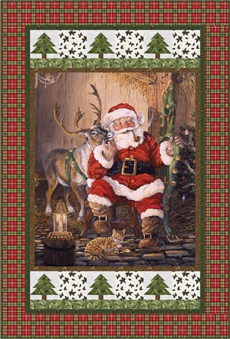 Santa Time to Go Panel Quilt PATTERN P148 by Castilleja Cotton - Riley Blake Designs - INSTRUCTIONS Only - Piecing Christmas