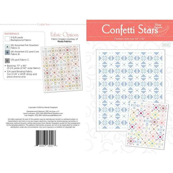 Confetti Stars Quilt PATTERN P180 by Wendy Sheppard - Riley Blake Designs - INSTRUCTIONS Only - Piecing