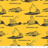 Vintage Caterpillar Main C13840 Yellow - Riley Blake Designs - CAT Construction Equipment Logo - Quilting Cotton Fabric - Licensed Product