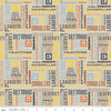 21" End of Bolt - Vintage Caterpillar Text C13842 Sand - Riley Blake - CAT Construction Slogans - Quilting Cotton Fabric - Licensed Product