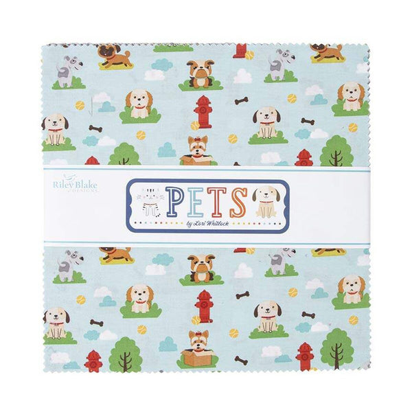 Pets Layer Cake 10" Stacker Bundle - Riley Blake Designs - 42 piece Precut Pre cut - Dogs Cats Geckos Hamsters - Quilting Cotton Fabric