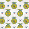 SALE FFA Forever Blue Refreshed Emblems C13951 Off White - Riley Blake Designs - Future Farmers - Quilting Cotton Fabric - Licensed Product