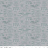 11" End of Bolt - SALE FFA Forever Blue Refreshed Tonal Logos C13952 Gray -Riley Blake - Future Farmers of America Quilting Cotton -Licensed