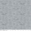 Fat Quarter End of Bolt - SALE FFA Forever Blue Refreshed Tonal Logos C13952 Gray - Riley Blake - Farmers America Quilting Cotton - Licensed
