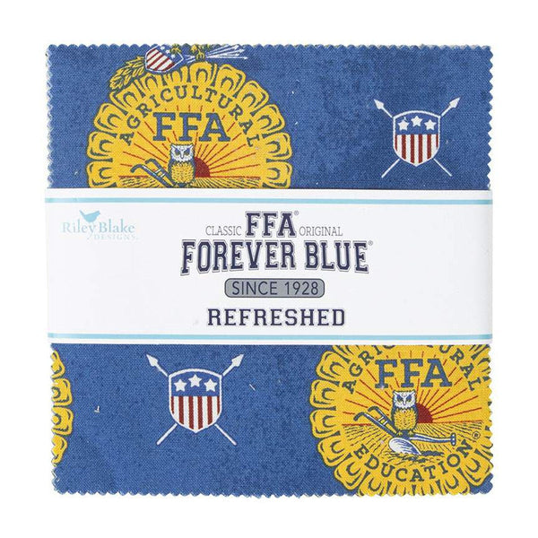 FFA Forever Blue Refreshed Charm Pack 5" Stacker Bundle  - Riley Blake - Future Farmers - 42 piece Precut - Cotton Fabric - Licensed Product