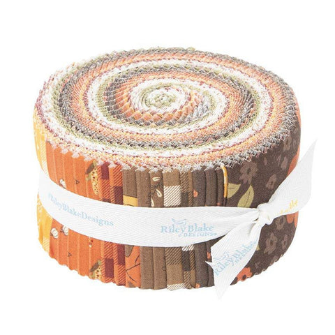 Fall's in Town 2.5 Inch Rolie Polie Jelly Roll 40 pieces - Riley Blake Designs - Precut Pre cut Bundle Quilting Cotton Fabric