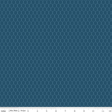 SALE Country Life Chicken Wire C13797 Night - Riley Blake Designs - Geometric Tone-on-Tone - Quilting Cotton Fabric