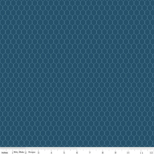 SALE Country Life Chicken Wire C13797 Night - Riley Blake Designs - Geometric Tone-on-Tone - Quilting Cotton Fabric