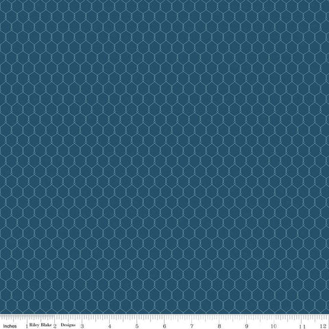 Country Life Chicken Wire C13797 Night - Riley Blake Designs - Geometric Tone-on-Tone - Quilting Cotton Fabric