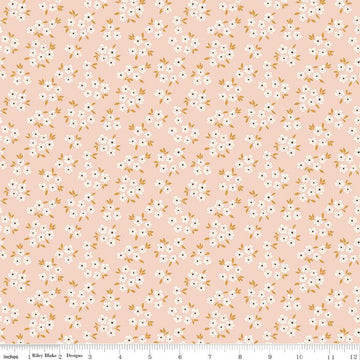 17" End of Bolt - Little Swan Ditsy Floral C13742 Blush by Riley Blake Designs - Flowers Blossoms - Quilting Cotton Fabric