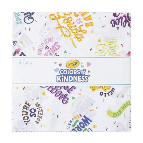 SALE Colors of Kindness Layer Cake 10" Stacker Bundle - Riley Blake Designs - 42 piece Precut Pre cut - Crayola - Quilting Cotton Fabric