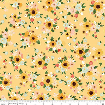 Homemade Main C13720 Sunshine - Riley Blake Designs - Floral Flowers - Quilting Cotton Fabric