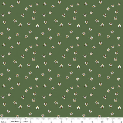 Homemade Bumble Bees C13726 Forest by Riley Blake Designs - Quilting Cotton Fabric