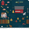 Fat Quarter End of Bolt - Country Life Main C13790 Evening - Riley Blake Designs - Farm Animals Barns Tractors - Quilting Cotton Fabric