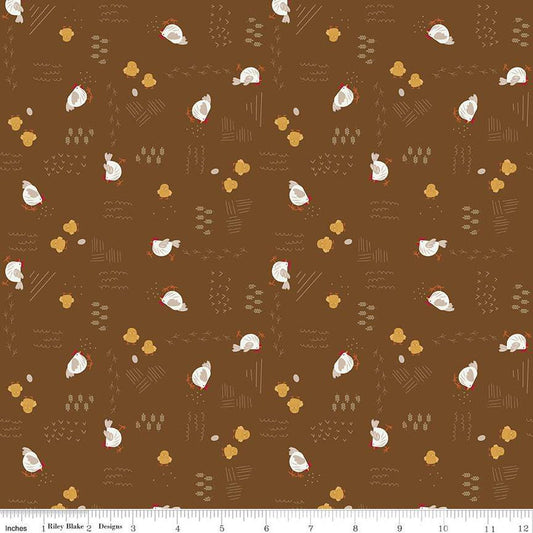 SALE Country Life Chicken Scratch C13791 Field - Riley Blake Designs - Bird Birds Chickens - Quilting Cotton Fabric