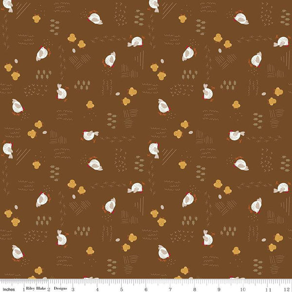 SALE Country Life Chicken Scratch C13791 Field by Riley Blake Designs - Bird Birds Chickens - Quilting Cotton Fabric