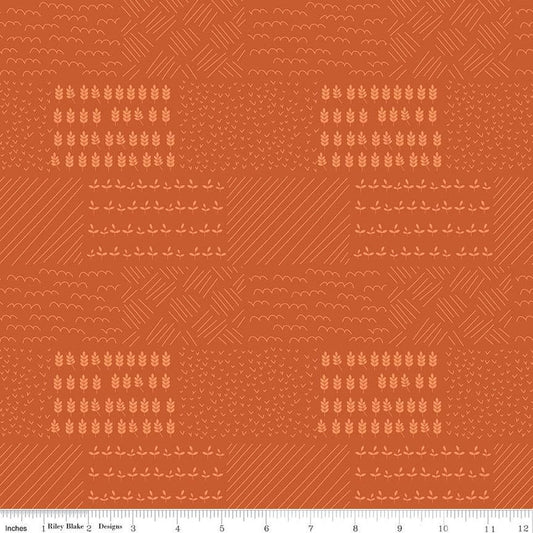 DEAL Country Life Field Crops C13794 Pumpkin - Riley Blake Designs - Tone-on-Tone Fields - Quilting Cotton Fabric