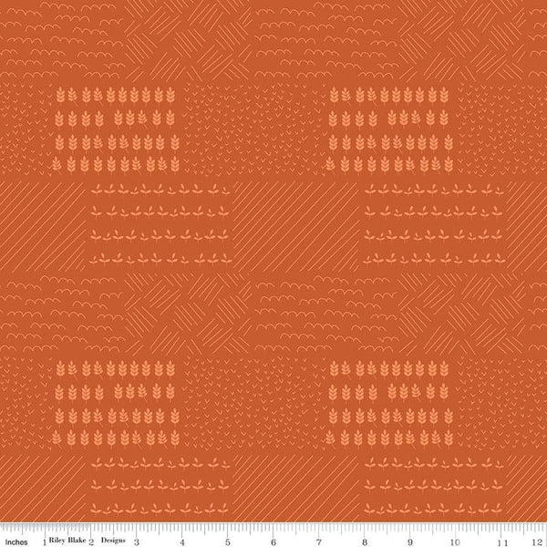 SALE Country Life Field Crops C13794 Pumpkin by Riley Blake Designs - Tone-on-Tone Fields - Quilting Cotton Fabric