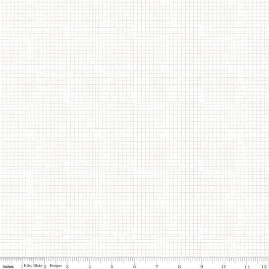 Country Life Burlap C13798 Cotton - Riley Blake - Tone-on-Tone Irregular Grid - Quilting Cotton Fabric