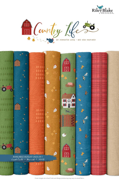 Country Life Charm Pack 5" Stacker Bundle - Riley Blake Designs - 42 piece Precut Pre cut - Quilting Cotton Fabric