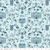 SALE Pride & Prejudice Pemberley C13770 Blue - Riley Blake Designs - Jane Austen Houses - Quilting Cotton Fabric - Licensed Product