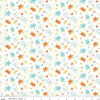 CLEARANCE Happy at Home Flowers C13702 White - Riley Blake Designs - Floral Butterflies Dragonflies - Quilting Cotton Fabric