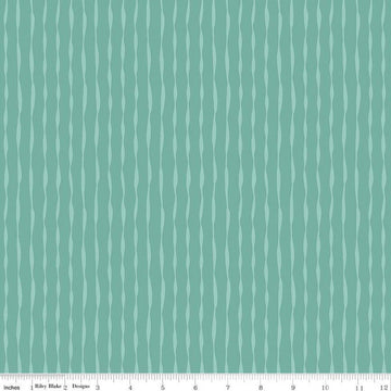 SALE Happy at Home Stripes C13704 Teal - Riley Blake Designs - Wavy Stripe Striped - Quilting Cotton Fabric