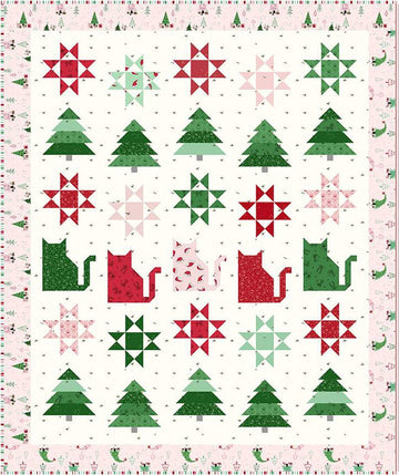 Scaredy Cat Christmas Quilt PATTERN P156 - Amanda Niederhauser - Riley Blake - INSTRUCTIONS Only - 10" Stacker Friendly Cats Trees