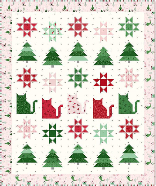 Scaredy Cat Christmas Quilt PATTERN P156 by Amanda Niederhauser - Riley Blake - INSTRUCTIONS Only - 10" Stacker Friendly Cats Trees