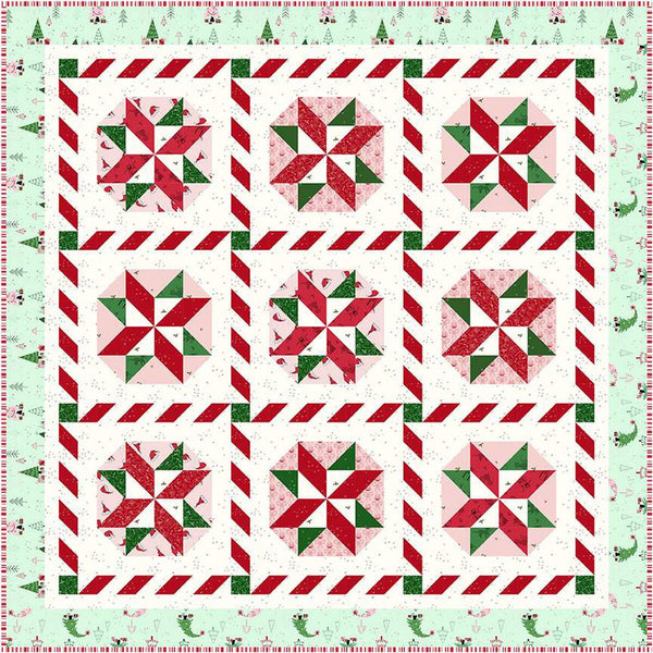 Peppermint Twirl Quilt PATTERN P156 by Amanda Niederhauser - Riley Blake Designs - INSTRUCTIONS Only - Pieced Stars Christmas